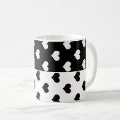 Zwart Wit Liefde Hartpatroon Koffiemok (Voorkant rechts)