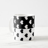 Zwart Wit Liefde Hartpatroon Koffiemok (Voorkant links)