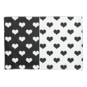 Zwart Wit Liefde Hartpatroon Kussensloop (Voorkant)