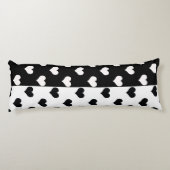 Zwart Wit Liefde Hartpatroon Lichaamskussen (Achterkant)