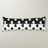 Zwart Wit Liefde Hartpatroon Lichaamskussen (Voorkant)