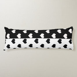 Zwart Wit Liefde Hartpatroon Lichaamskussen