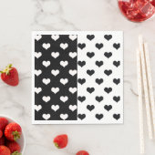 Zwart Wit Liefde Hartpatroon Servet (Insitu)