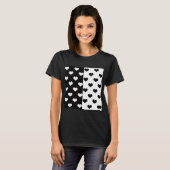 Zwart Wit Liefde Hartpatroon T-shirt (Voorkant volledig)