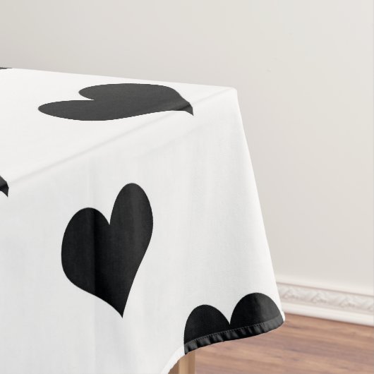 Zwart Wit Liefde Hartpatroon Tafelkleed (Voorbeeld)