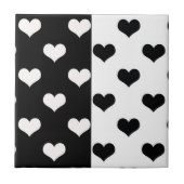 Zwart Wit Liefde Hartpatroon Tegeltje (Voorkant)