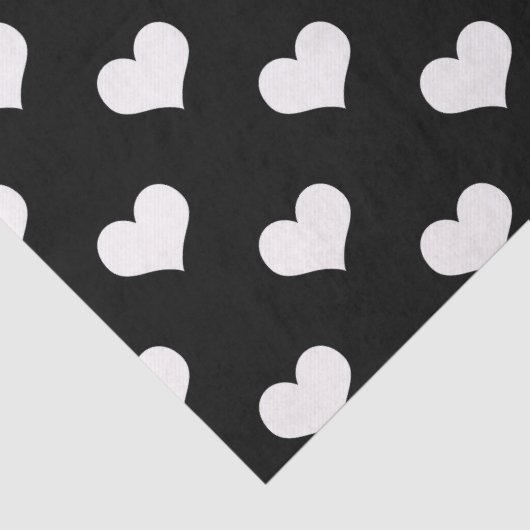 Zwart Wit Liefde Hartpatroon Tissuepapier (Detail)