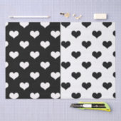Zwart Wit Liefde Hartpatroon Tissuepapier (Craft)