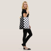 Zwart Wit Liefde Hartpatroon Tote Bag (Op model)