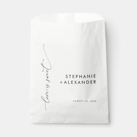 Zwart-wit liefde is zoet bedankzakje (Voorkant)