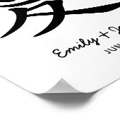 Zwart-Wit Liefde Kanji Huwelijk Poster (Hoek)