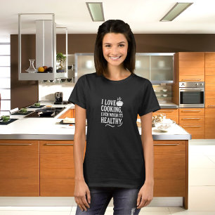 Zwart wit liefde koken plezier humor quote t-shirt