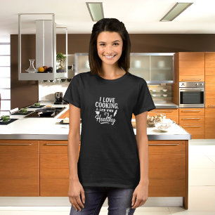 Zwart wit liefde koken plezier humor quote t-shirt