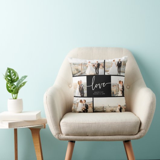 Zwart-wit liefde kussenhoes kussen (Stoel)