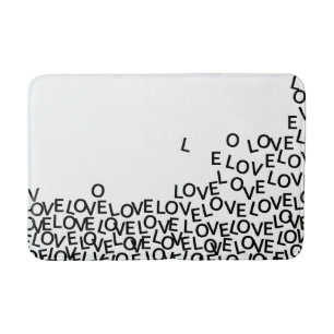Zwart-wit LIEFDE LIEFDE Typografie Bath Mat