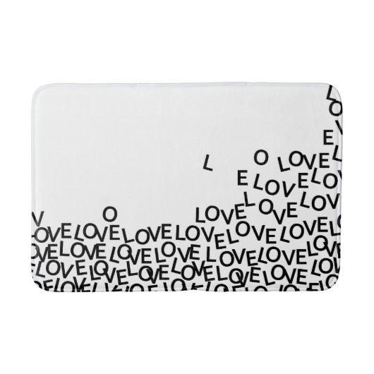 Zwart-wit LIEFDE LIEFDE Typografie Bath Mat (Voorkant)