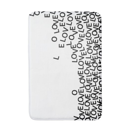 Zwart-wit LIEFDE LIEFDE Typografie Bath Mat (Voorkant Verticaal)