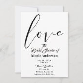 Zwart & Wit LIEFDE Modern Script Huwelijk Kaart (Voorkant)