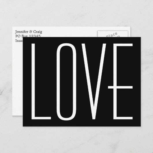 Zwart-wit Liefde Save the Date Aankondigingskaart (Voorkant / Achterkant)