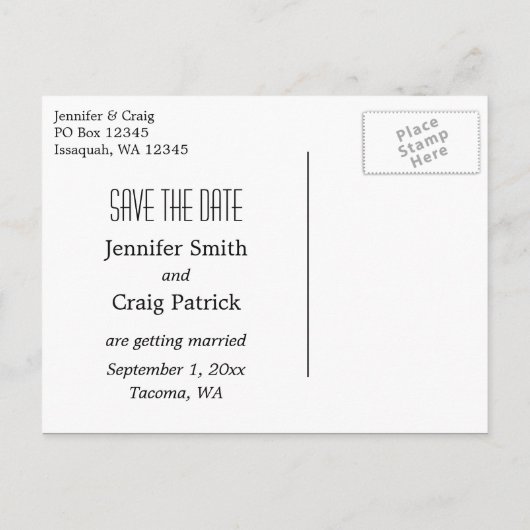 Zwart-wit Liefde Save the Date Aankondigingskaart