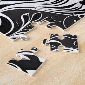 Zwart & Wit Liefde: Silhouet Paar in een Kus Legpuzzel (Zijkant)