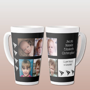 Zwart wit liefde zijn een opa met foto's latte mok