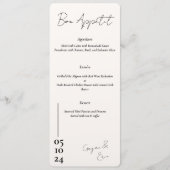 Zwart-wit Liefdesbrief Bruiloft menu (Voorkant)