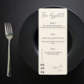 Zwart-wit Liefdesbrief Bruiloft menu