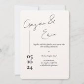 Zwart-wit Liefdesbrief Bruiloft uitnodigingen (Voorkant)