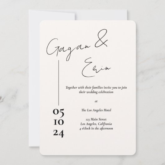 Zwart-wit Liefdesbrief Bruiloft uitnodigingen (Voorkant)