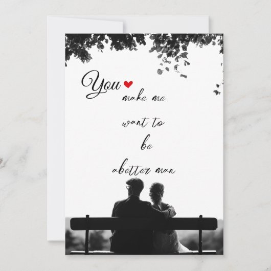 Zwart-wit liefdesfoto Vakantiay Kaart (Voorkant)