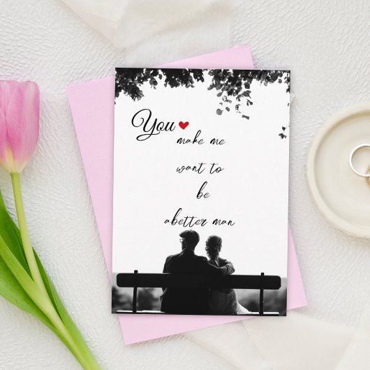 Zwart-wit liefdesfoto Vakantiay Kaart