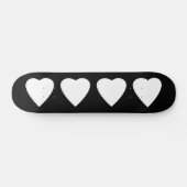 Zwart-wit liefdeshart ontwerp. persoonlijk skateboard (Horizontaal)