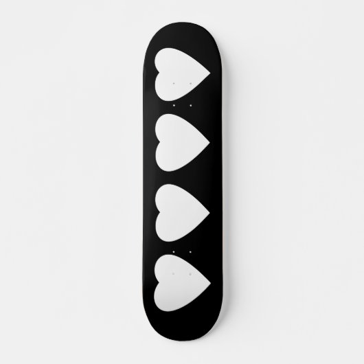 Zwart-wit liefdeshart ontwerp. persoonlijk skateboard (Voorkant)