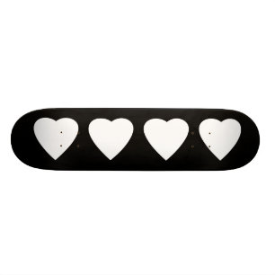 Zwart-wit liefdeshart ontwerp. persoonlijk skateboard