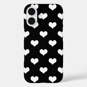 Zwart Wit Liefdevol Hart Design iPhone 16 Hoesje