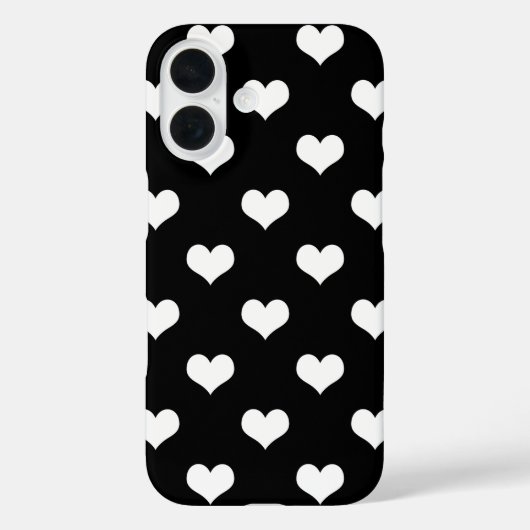 Zwart Wit Liefdevol Hart Design Case-Mate iPhone Case (Achterkant)