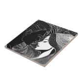 Zwart & Wit Liefhebbers Romantische Omhelzing Silh Tegeltje (Zijkant)