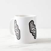 Zwart Wit Lightning Bolt Monogram Vorm Koffiemok (Voorkant links)