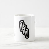 Zwart Wit Lightning Bolt Monogram Vorm Koffiemok (Center)