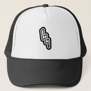 Zwart Wit Lightning Bolt Monogram Vorm Trucker Pet