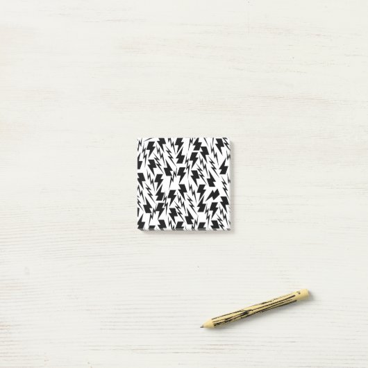 Zwart-wit Lightning Classic Back-to-School Post-it® Notes (Op bureau)