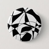 Zwart-wit lijnen, blokkleurig printpatroon ronde button 5,7 cm (Voorkant)