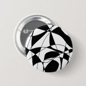 Zwart-wit lijnen, blokkleurig printpatroon ronde button 5,7 cm (Voorkant /achterkant)