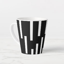 Zwart-wit lijnen Moderne minimalistische 4Klara Latte Mok