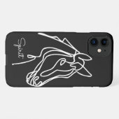 Zwart-wit lijnpaard Aangepast Zazzle Basic iPhone Hoesje (Achterkant horizontaal)