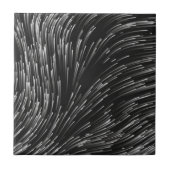 Zwart-wit lijnpatroon tegeltje (Voorkant)