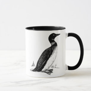 Zwart-wit Lijntekening Loon Mok