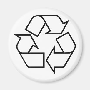 Zwart-wit lijntekening recycling magneet
