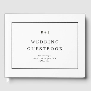 Zwart-wit lijst bruiloft gastenboek